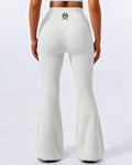The Standard Flare Legging – Women's in Pearl Grey, back view with RR logo on the waistband
