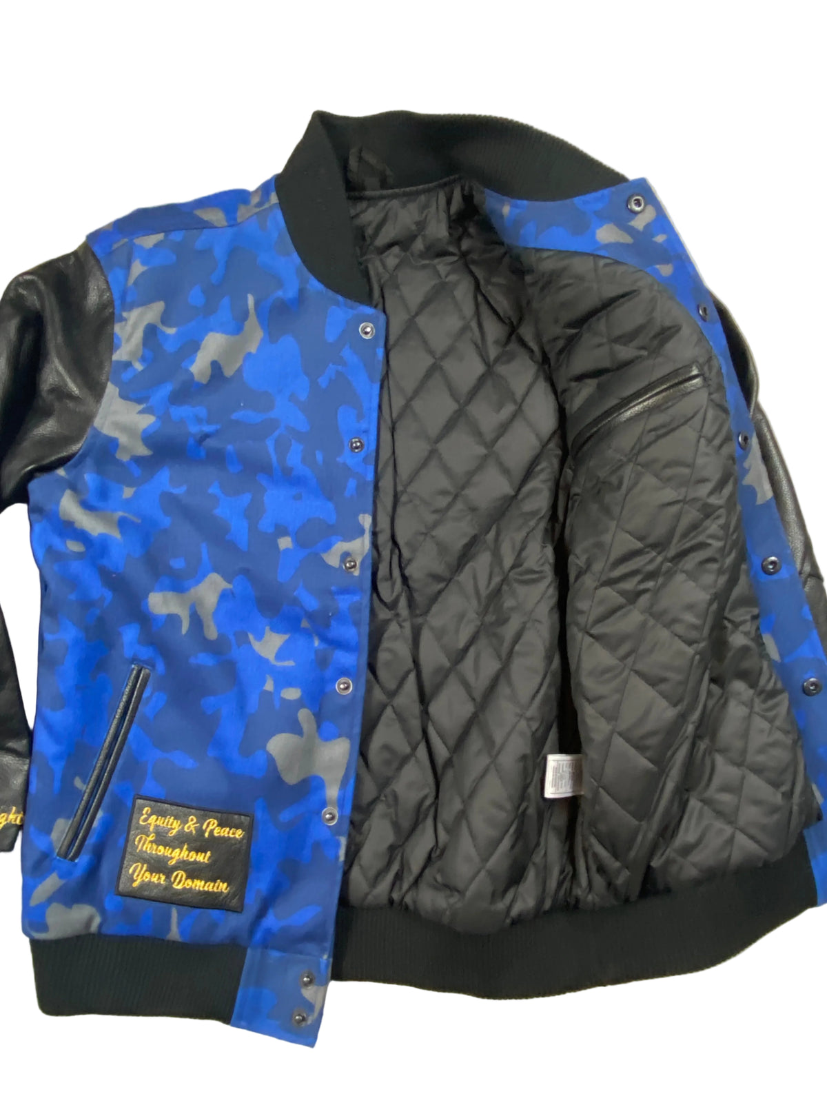 Blue Camouflage Varsity Jacket - RIGHTEOUS RULE