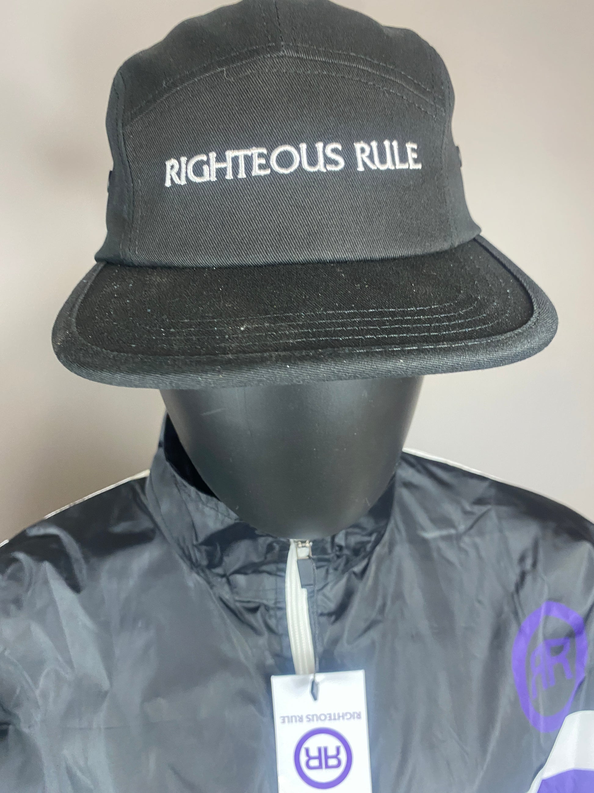 Righteous Rule Black Five Panel Cap - RIGHTEOUS RULE