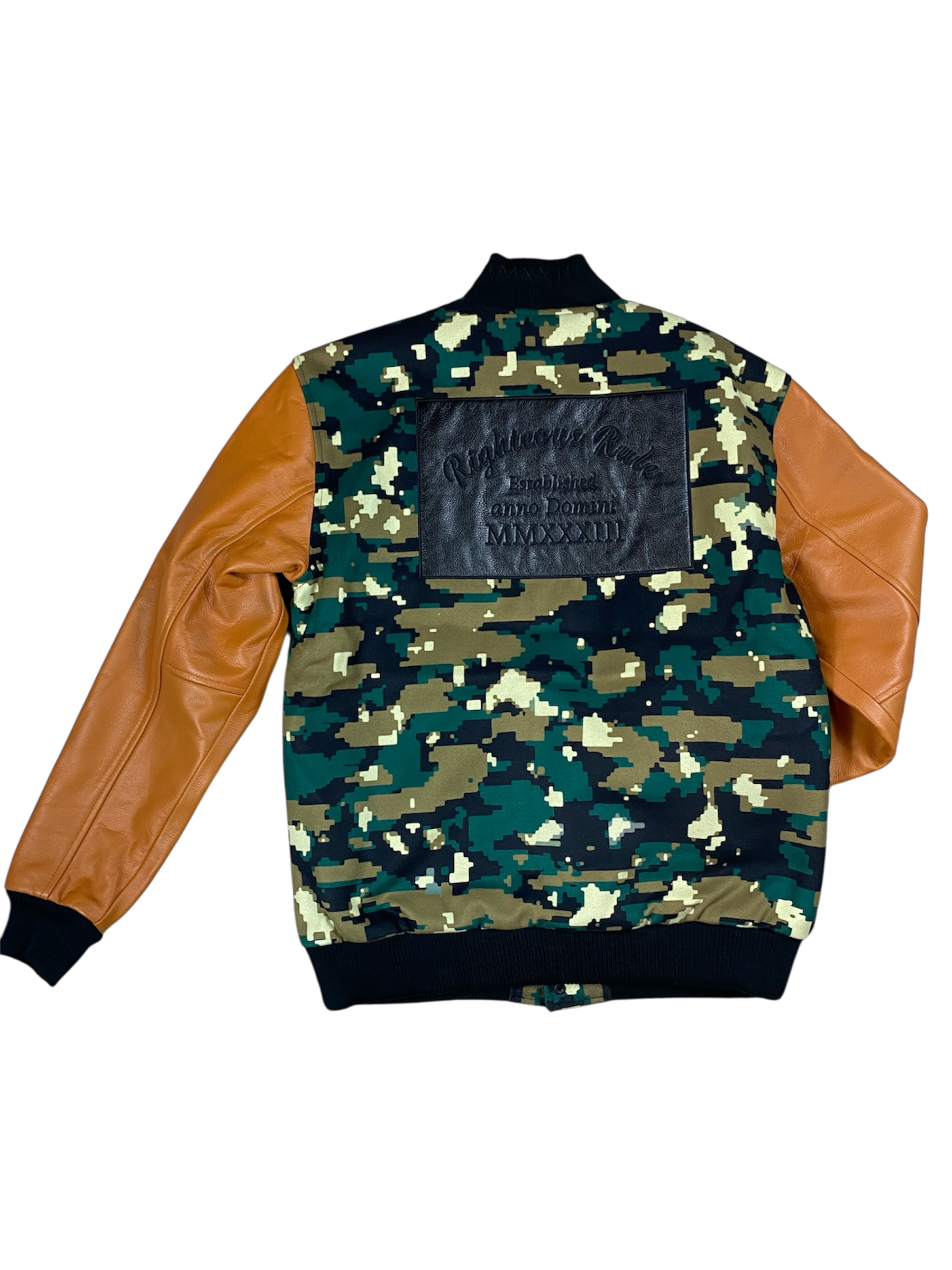 Righteous Rule "Flagship 1 Camouflage" Varsity Jacket. - RIGHTEOUS RULE