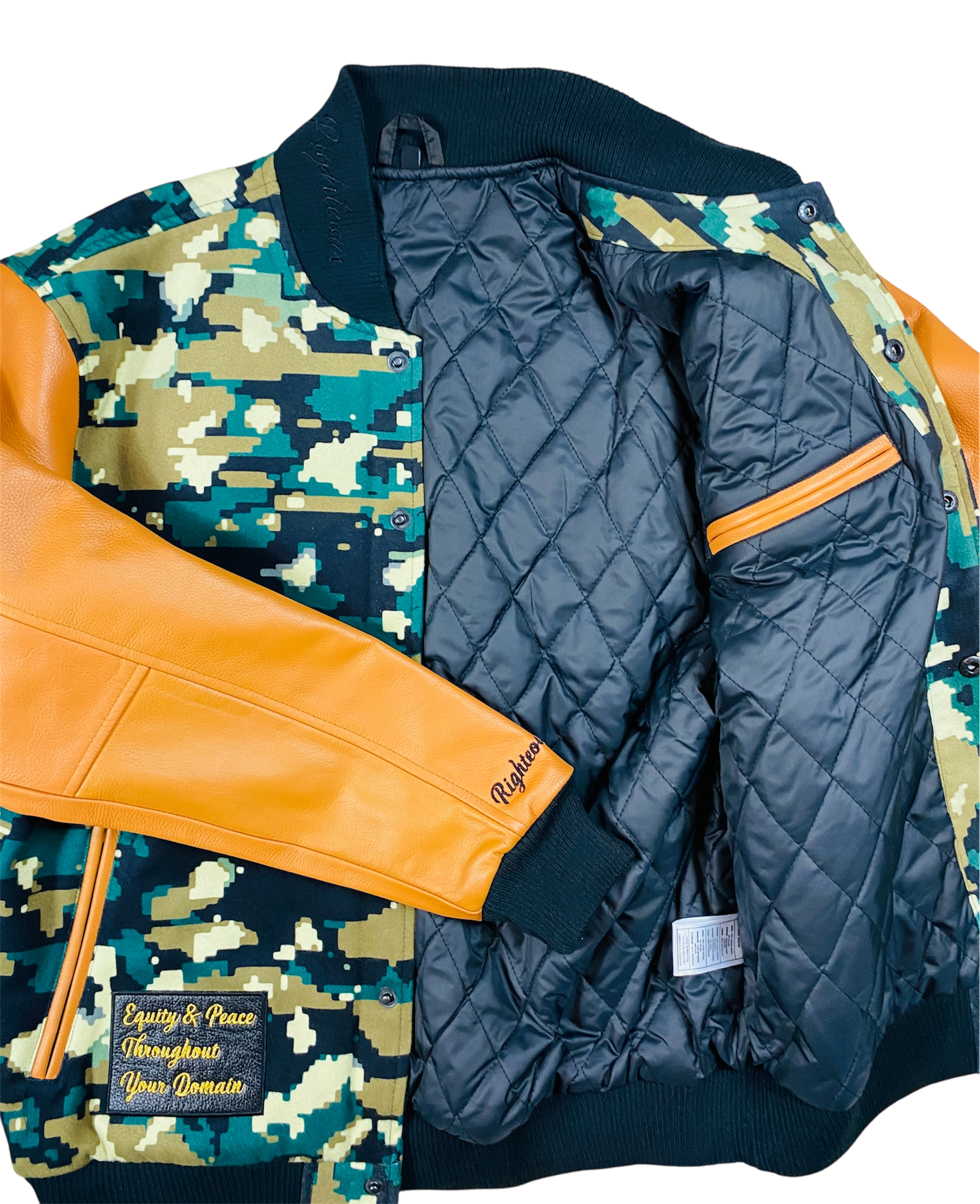 Righteous Rule "Flagship 1 Camouflage" Varsity Jacket. - RIGHTEOUS RULE