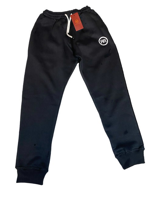 Black/White Heavyweight Circle Logo Sweatsuit - RIGHTEOUS RULE