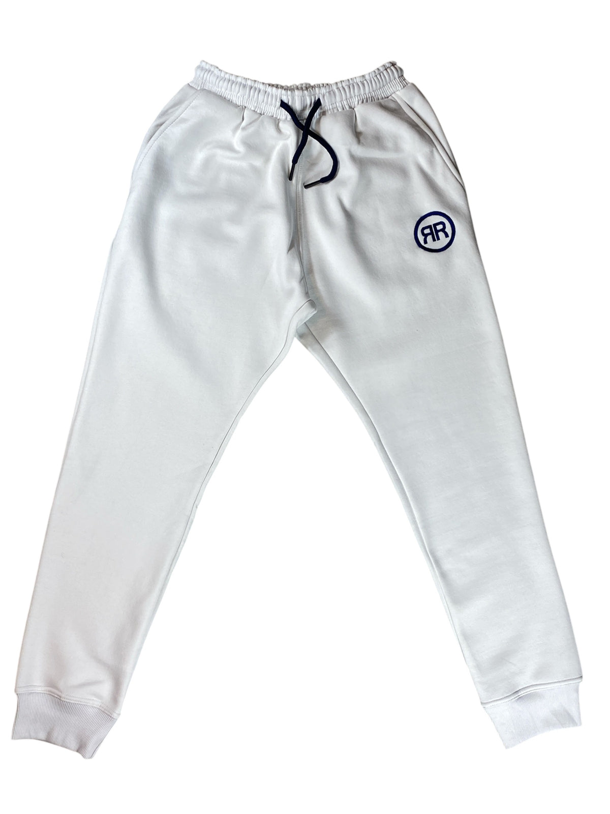 White/Blue Heavyweight Circle Logo Crewneck Sweatsuit - RIGHTEOUS RULE