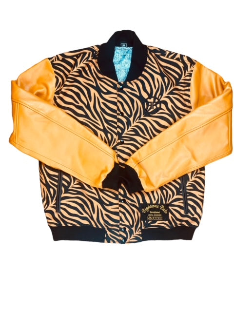 Righteous Rule Varsity Throwback Letterman Style Jacket. Animal Print. - RIGHTEOUS RULE