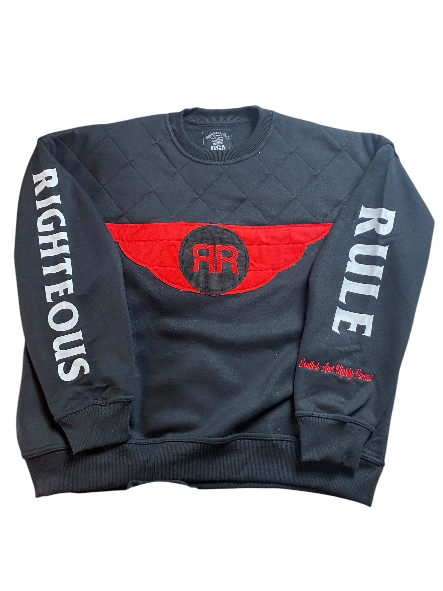 Holy Wing Distressed Logo Sweatshirt bk/red