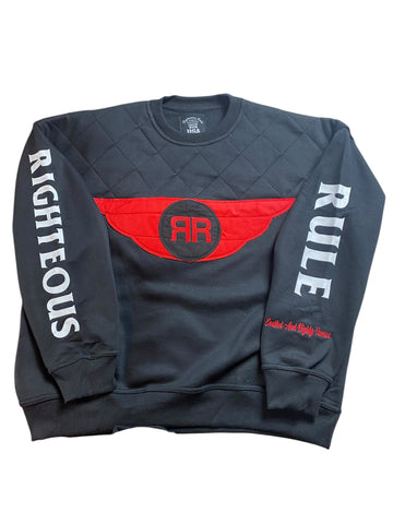 Holy Wing Distressed Logo Sweatshirt bk/red