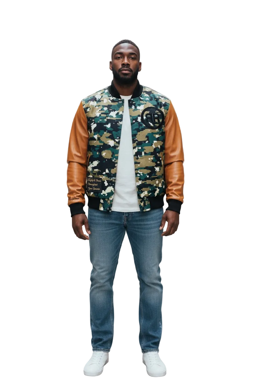 Righteous Rule "Flagship 1 Camouflage" Varsity Jacket. - RIGHTEOUS RULE