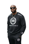 Black/White Heavyweight Circle Logo Sweatsuit - RIGHTEOUS RULE