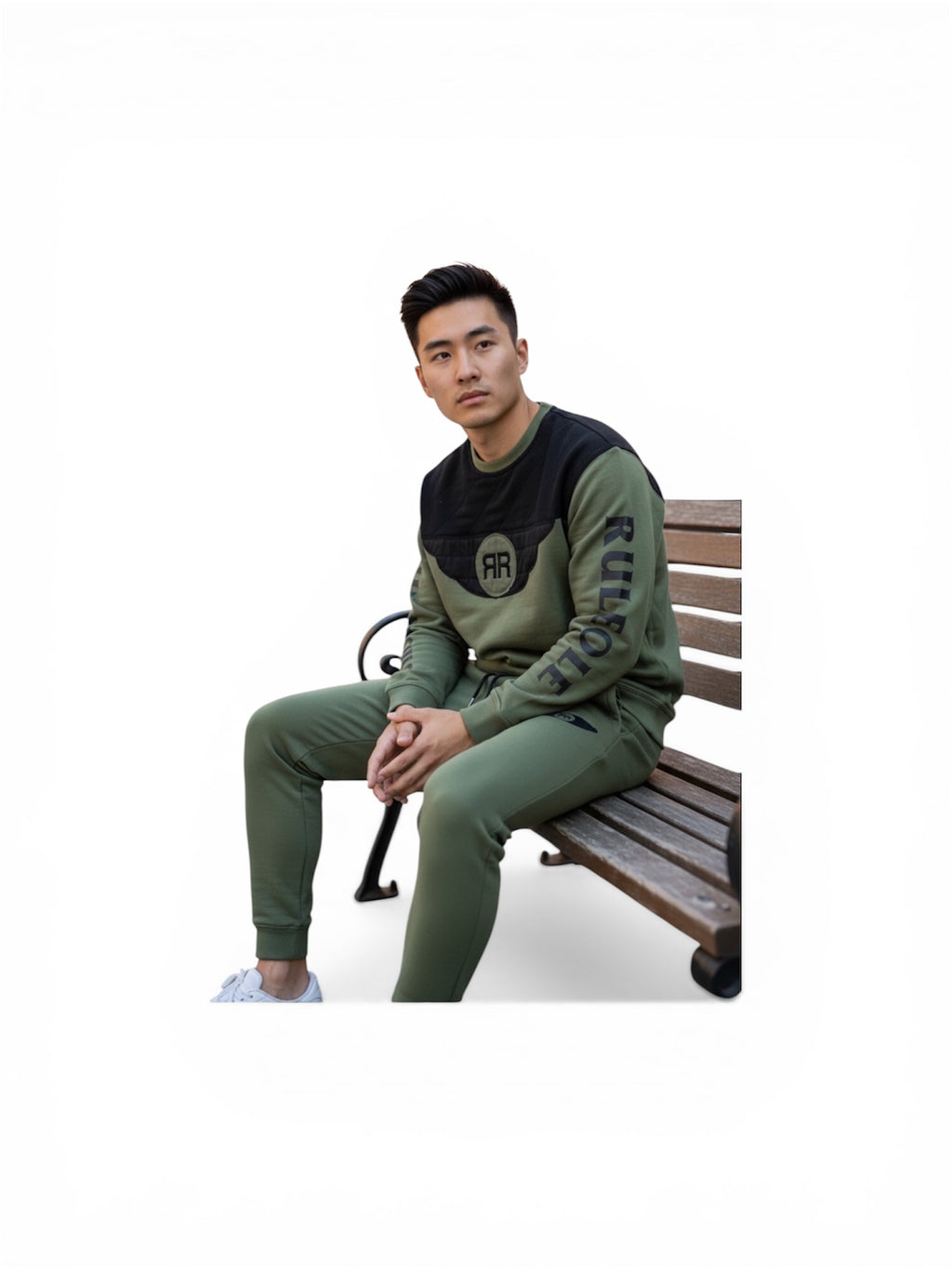 Righteous Rule Holy Wings Olive Green Crewneck Jogger Sets - RIGHTEOUS RULE