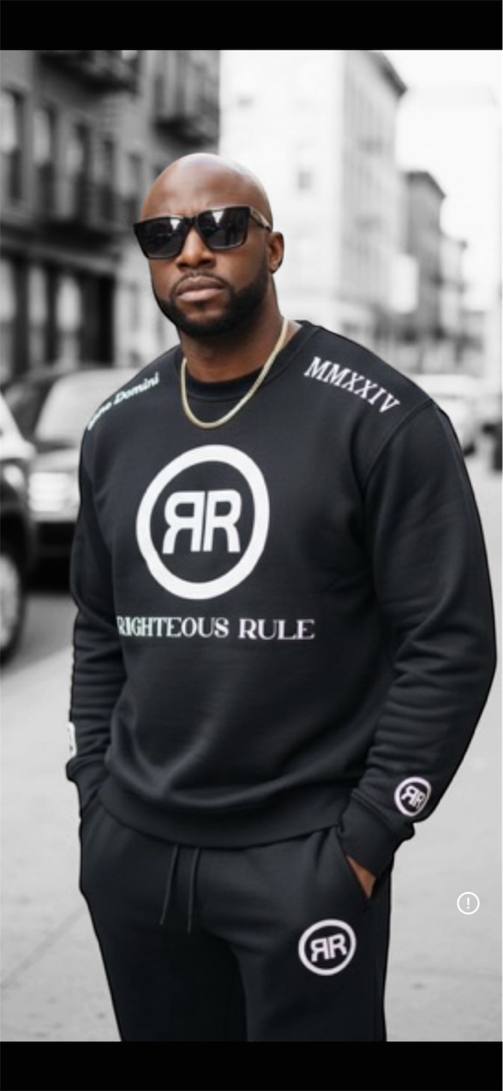 Circle Logo Sweatshirt Premium Cotton Fleece BK/WH - RIGHTEOUS RULE