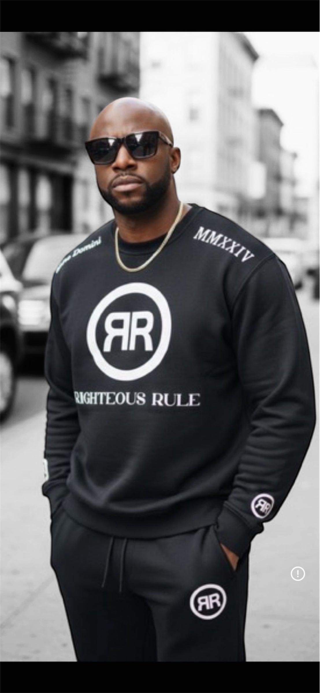 Circle Logo Sweatshirt Premium Cotton Fleece BK/WH - RIGHTEOUS RULE