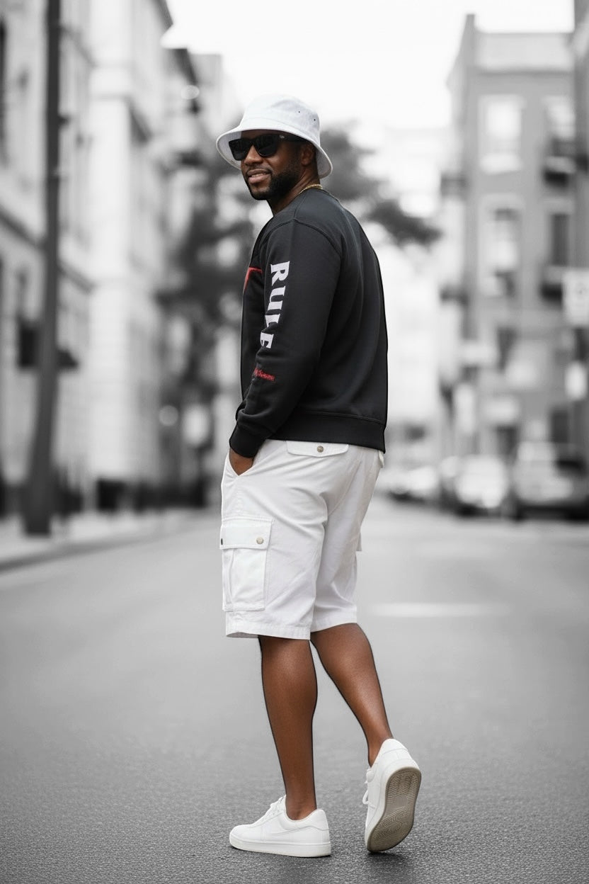Holy Wing Distressed Logo Sweatshirt bk/red - RIGHTEOUS RULE