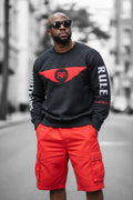 Holy Wing Distressed Logo Sweatshirt bk/red - RIGHTEOUS RULE