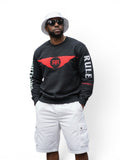 Holy Wing Distressed Logo Sweatshirt bk/red - RIGHTEOUS RULE