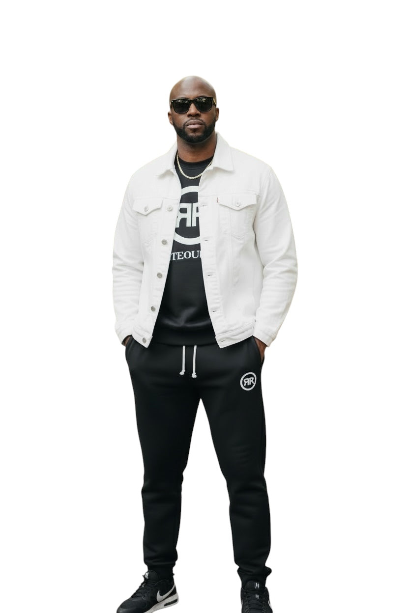 Circle Logo Sweatshirt Premium Cotton Fleece BK/WH - RIGHTEOUS RULE