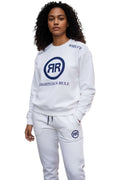 White/Blue 2pc Heavyweight Crewneck Logo Jogger Set - RIGHTEOUS RULE