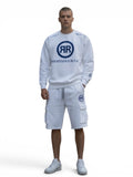 Circle Logo Premium Cotton Fleece Sweatshirt WH/BL - RIGHTEOUS RULE