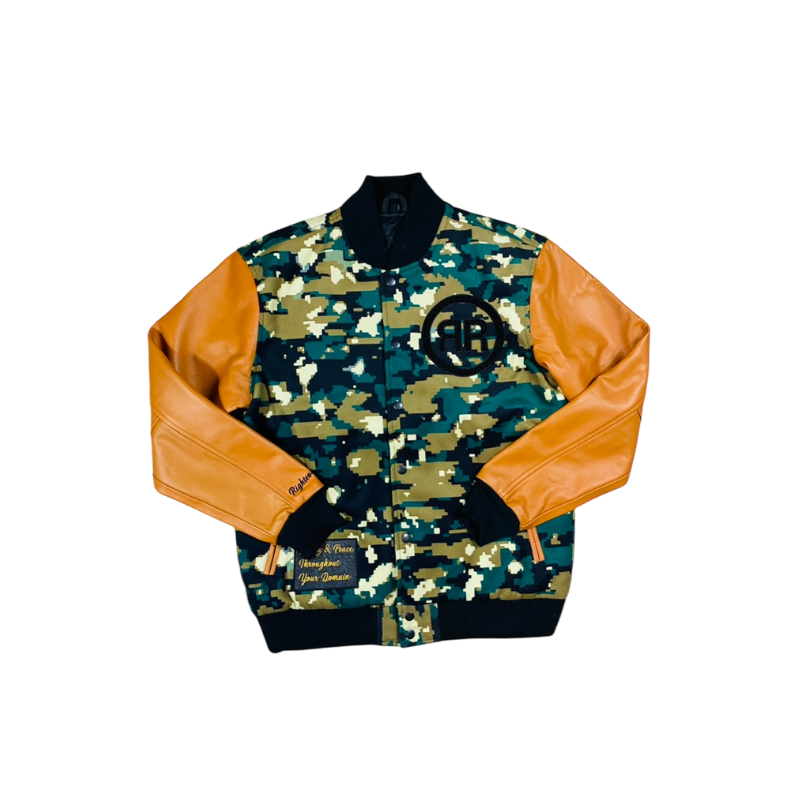Righteous Rule "Flagship 1 Camouflage" Varsity Jacket. - RIGHTEOUS RULE